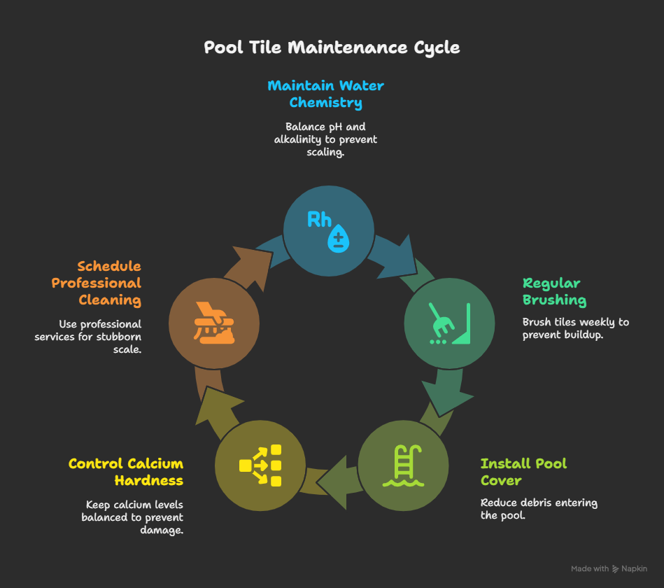 how to clean pool tiles above water line