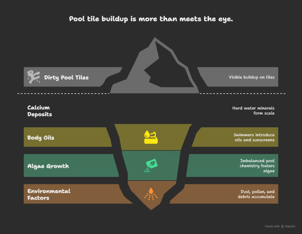 how to clean pool tiles above water line